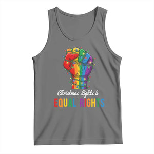 Christmas Lights Equal Rights Tank Top LGBT Hands Supporter Gift TS12 Black Heather Print Your Wear