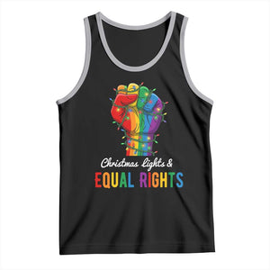 Christmas Lights Equal Rights Tank Top LGBT Hands Supporter Gift TS12 Black Athletic Heather Print Your Wear