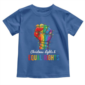 Christmas Lights Equal Rights Toddler T Shirt LGBT Hands Supporter Gift TS12 Royal Blue Print Your Wear