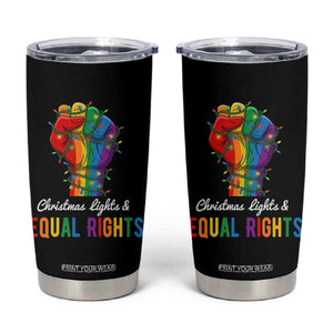 Christmas Lights Equal Rights Tumbler Cup LGBT Hands Supporter Gift TS12 Black Print Your Wear