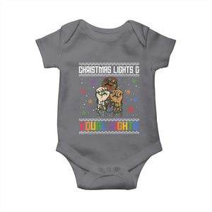 Christmas Lights And Equal Rights Ugly Sweater Baby Onesie Xmas Activism Gift TS12 Charcoal Print Your Wear