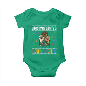 Christmas Lights And Equal Rights Ugly Sweater Baby Onesie Xmas Activism Gift TS12 Irish Green Print Your Wear