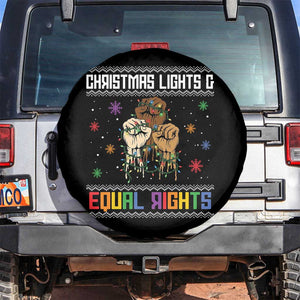Christmas Lights And Equal Rights Ugly Sweater Spare Tire Cover Xmas Activism Gift TS12 No hole Black Print Your Wear