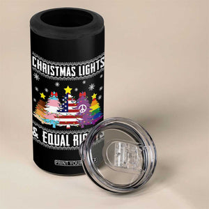 Xmas Lights Equal Rights Ugly Sweater Activism Gift 4 in 1 Can Cooler Tumbler TS12 Print Your Wear