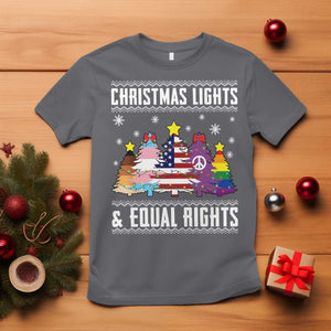 Xmas Lights Equal Rights Ugly Sweater Activism Gift T Shirt TS12 Charcoal Print Your Wear