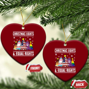 Xmas Lights Equal Rights Ugly Sweater Activism Gift Ceramic Ornament TS12 Print Your Wear