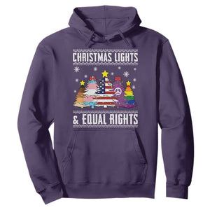 Xmas Lights Equal Rights Ugly Sweater Activism Gift Hoodie TS12 Purple Print Your Wear