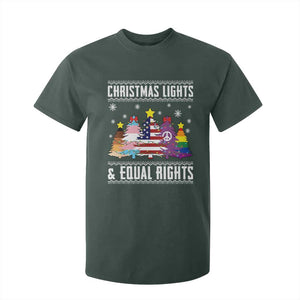 Xmas Lights Equal Rights Ugly Sweater Activism Gift T Shirt For Kid TS12 Dark Forest Green Print Your Wear