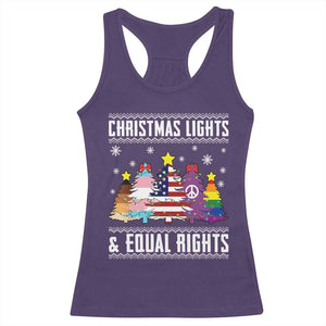 Xmas Lights Equal Rights Ugly Sweater Activism Gift Racerback Tank Top TS12 Purple Print Your Wear
