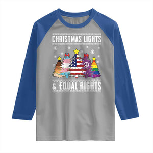 Xmas Lights Equal Rights Ugly Sweater Activism Gift Raglan Shirt TS12 Sport Gray Royal Print Your Wear