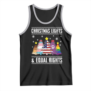 Xmas Lights Equal Rights Ugly Sweater Activism Gift Tank Top TS12 Black Athletic Heather Print Your Wear