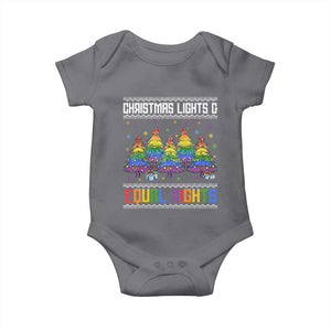Christmas Equality Lights Ugly Sweater Baby Onesie Xmas Activism Gift TS12 Charcoal Print Your Wear