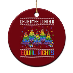 Christmas Equality Lights Ugly Sweater Ceramic Ornament Xmas Activism Gift TS12 1pc Red Print Your Wear