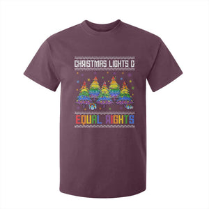 Christmas Equality Lights Ugly Sweater T Shirt For Kid Xmas Activism Gift TS12 Maroon Print Your Wear