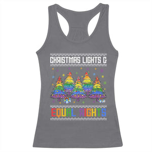 Christmas Equality Lights Ugly Sweater Racerback Tank Top Xmas Activism Gift TS12 Charcoal Print Your Wear