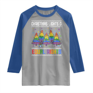 Christmas Equality Lights Ugly Sweater Raglan Shirt Xmas Activism Gift TS12 Sport Gray Royal Print Your Wear