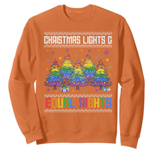 Christmas Equality Lights Ugly Sweater Sweatshirt Xmas Activism Gift TS12 Orange Print Your Wear