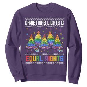 Christmas Equality Lights Ugly Sweater Sweatshirt Xmas Activism Gift TS12 Purple Print Your Wear