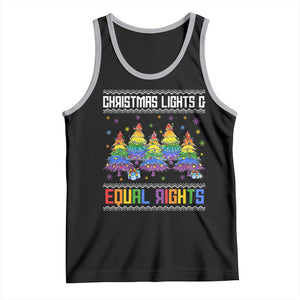 Christmas Equality Lights Ugly Sweater Tank Top Xmas Activism Gift TS12 Black Athletic Heather Print Your Wear