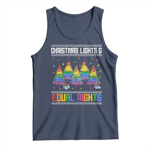 Christmas Equality Lights Ugly Sweater Tank Top Xmas Activism Gift TS12 Navy Print Your Wear