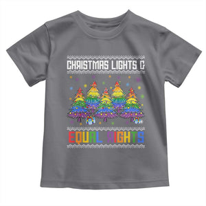 Christmas Equality Lights Ugly Sweater Toddler T Shirt Xmas Activism Gift TS12 Charcoal Print Your Wear