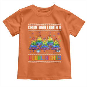 Christmas Equality Lights Ugly Sweater Toddler T Shirt Xmas Activism Gift TS12 Orange Print Your Wear