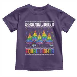 Christmas Equality Lights Ugly Sweater Toddler T Shirt Xmas Activism Gift TS12 Purple Print Your Wear
