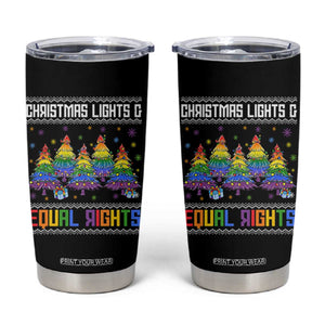 Christmas Equality Lights Ugly Sweater Tumbler Cup Xmas Activism Gift TS12 Black Print Your Wear