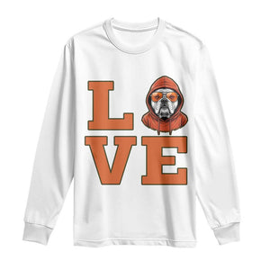 Love Vintage Cool Bulldog Long Sleeve Shirt Game Day Dog Lover TS12 White Print Your Wear