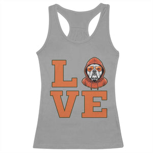 Love Vintage Cool Bulldog Racerback Tank Top Game Day Dog Lover TS12 Sport Gray Print Your Wear