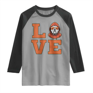 Love Vintage Cool Bulldog Raglan Shirt Game Day Dog Lover TS12 Sport Gray Black Print Your Wear