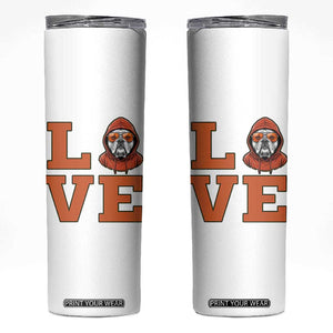 Love Vintage Cool Bulldog Skinny Tumbler Game Day Dog Lover TS12 White Print Your Wear
