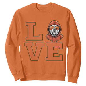 Love Vintage Cool Bulldog Sweatshirt Game Day Dog Lover TS12 Orange Print Your Wear