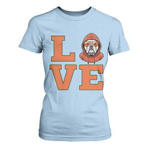 Love Vintage Cool Bulldog T Shirt For Women Game Day Dog Lover TS12 Light Blue Print Your Wear