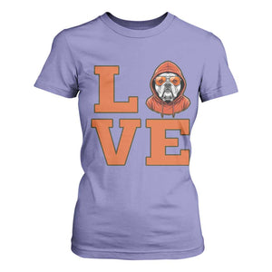 Love Vintage Cool Bulldog T Shirt For Women Game Day Dog Lover TS12 Violet Print Your Wear