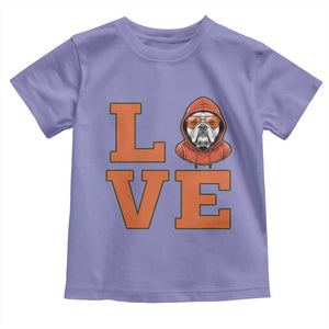 Love Vintage Cool Bulldog Toddler T Shirt Game Day Dog Lover TS12 Violet Print Your Wear