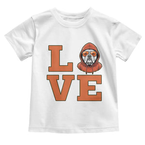 Love Vintage Cool Bulldog Toddler T Shirt Game Day Dog Lover TS12 White Print Your Wear