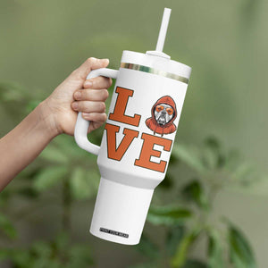 Love Vintage Cool Bulldog Tumbler With Handle Game Day Dog Lover TS12 Print Your Wear