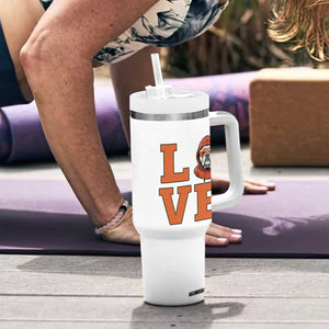 Love Vintage Cool Bulldog Tumbler With Handle Game Day Dog Lover TS12 Print Your Wear