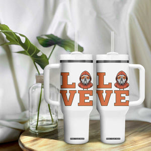 Love Vintage Cool Bulldog Tumbler With Handle Game Day Dog Lover TS12 Print Your Wear