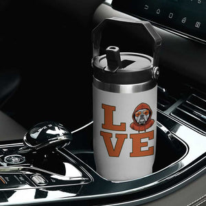 Love Vintage Cool Bulldog Flip Straw Tumbler Game Day Dog Lover TS12 Print Your Wear
