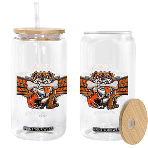 Funny Bulldog Football Lover Glass Can Game Day Fan Lifestyle TS12 Print Your Wear