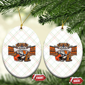 Funny Bulldog Football Lover Ceramic Ornament Game Day Fan Lifestyle TS12 Print Your Wear