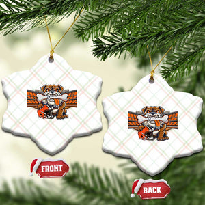 Funny Bulldog Football Lover Ceramic Ornament Game Day Fan Lifestyle TS12 Print Your Wear