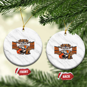 Funny Bulldog Football Lover Ceramic Ornament Game Day Fan Lifestyle TS12 1pc White Marble Print Your Wear