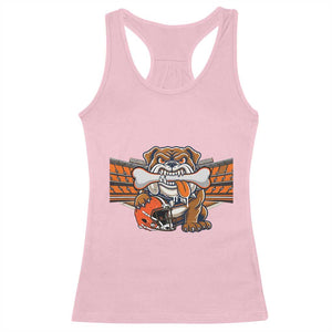 Funny Bulldog Football Lover Racerback Tank Top Game Day Fan Lifestyle TS12 Light Pink Print Your Wear