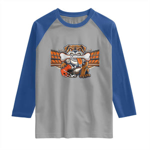 Funny Bulldog Football Lover Raglan Shirt Game Day Fan Lifestyle TS12 Sport Gray Royal Print Your Wear