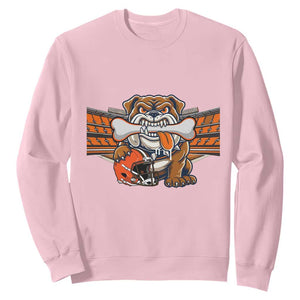 Funny Bulldog Football Lover Sweatshirt Game Day Fan Lifestyle TS12 Light Pink Print Your Wear