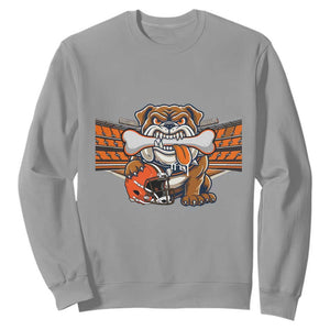 Funny Bulldog Football Lover Sweatshirt Game Day Fan Lifestyle TS12 Sport Gray Print Your Wear