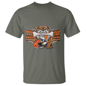 Funny Bulldog Football Lover T Shirt Game Day Fan Lifestyle TS12 Military Green Print Your Wear